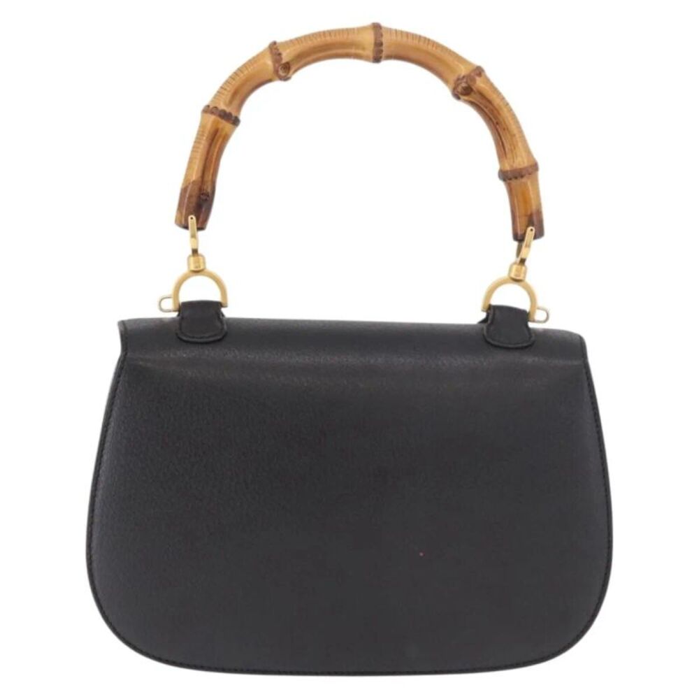 Gucci Bamboo 1947 Top Handle Leather Black Leather Handbag - Picture 2 of 16